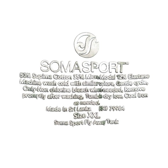 Soma Supima Cotton Modal Tank Top Soft Pleated Racerback Black sz 2X - Picture 5 of 5